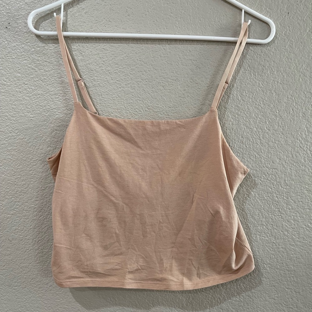 SKIN Organic Women's Tan Spaghetti Strap Top adjustable size large